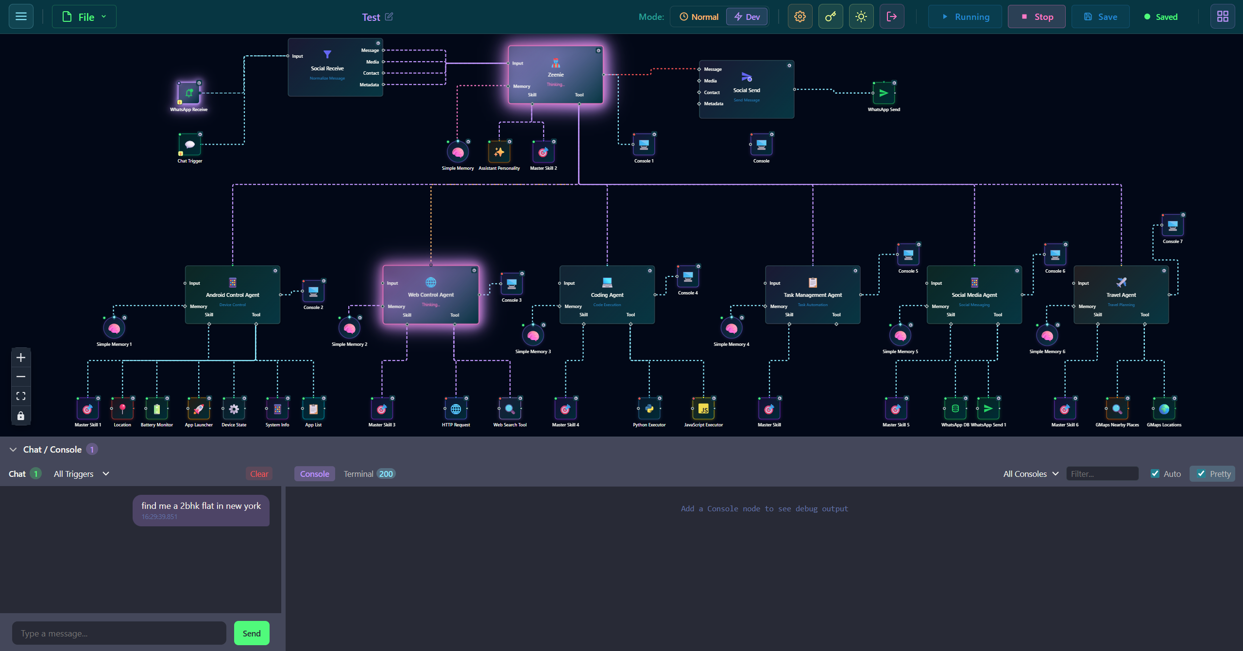 Zeenie.ai full capabilities overview showing all supported integrations and automations